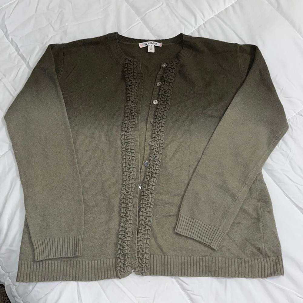 Loulou Green Ombré Button Up Sweater Size 1X